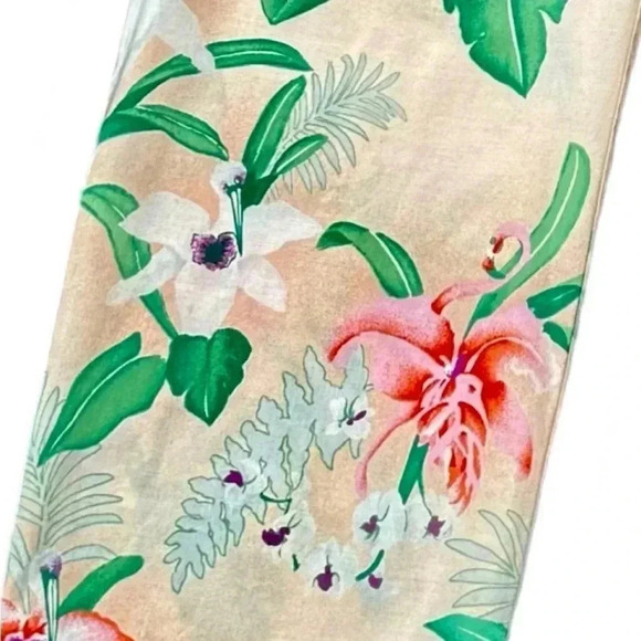 Vintage Liberty House of Hawaii Hawaiian Floral Wide Leg Pleated Cotton Pants - Picture 5 of 9